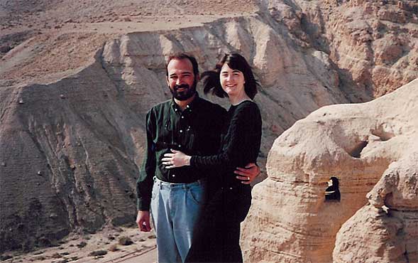 In Front of Famous Cave Where the Dead Sea Scrolls Were Found